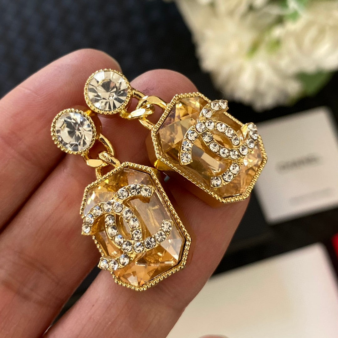 18K CC Crystals Earrings