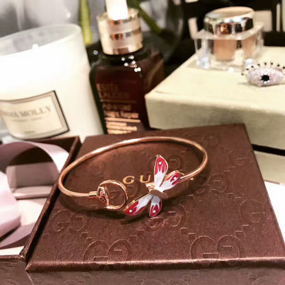 18K Double G Flora Bangle Bracelet