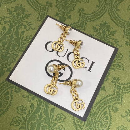 18K Double G Chain Earrings