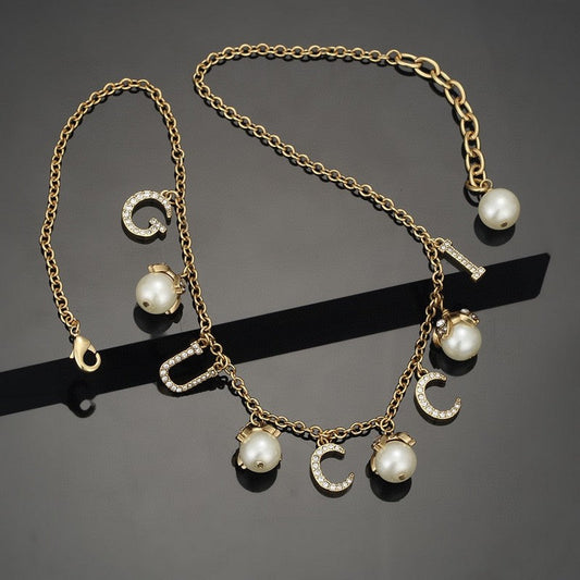 18K Double G Pearl Necklace