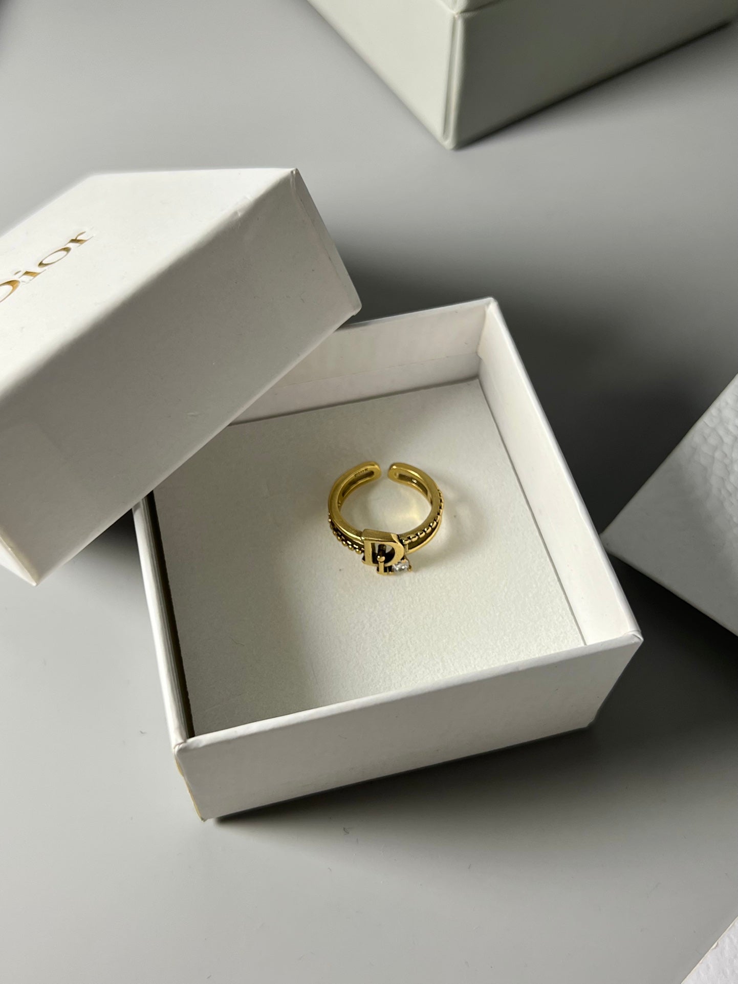 18K CD Crystal Rings