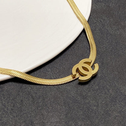 18K CC Gold Choker Necklace