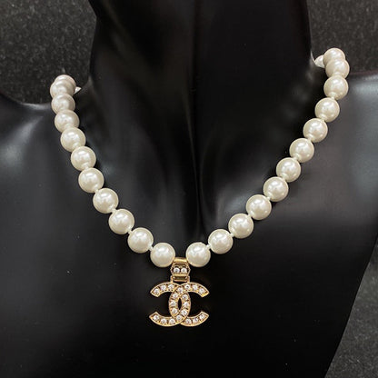 18K CC Pearl Chain Necklace