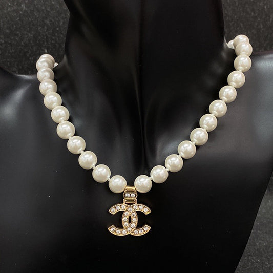 18K CC Pearl Chain Necklace