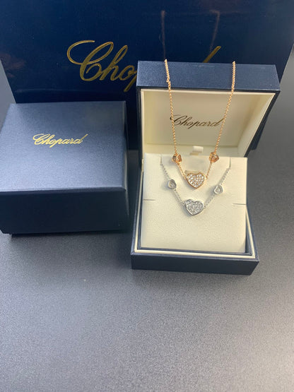 18K Happy Heart Diamonds Necklace