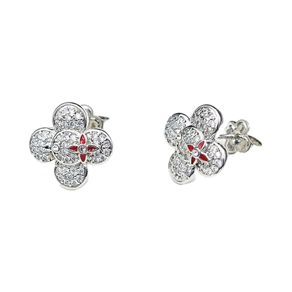 18K Louis Vivienne Diamond Earrings