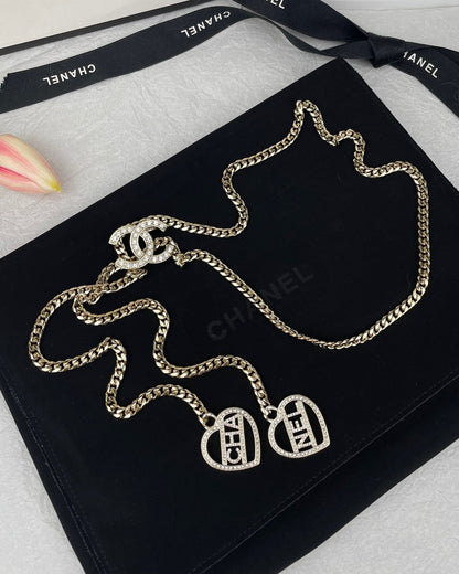 18K CC Heart Chain Necklace