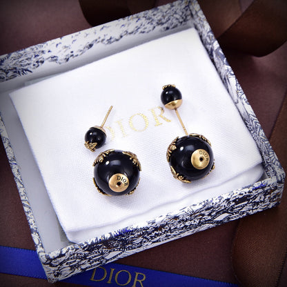18K CD Tribales Black Earrings