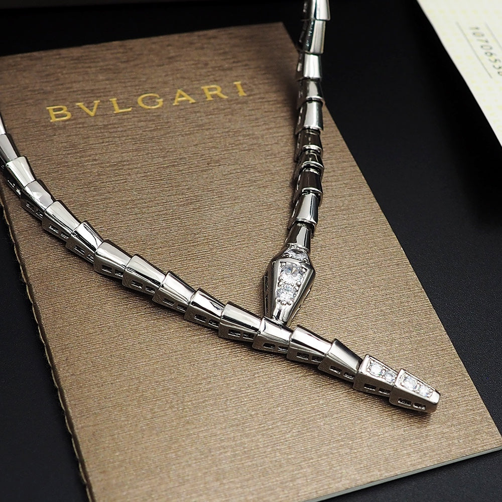 18K BV Serpenti Viper Demi-Pav¨¦ Diamonds Necklace
