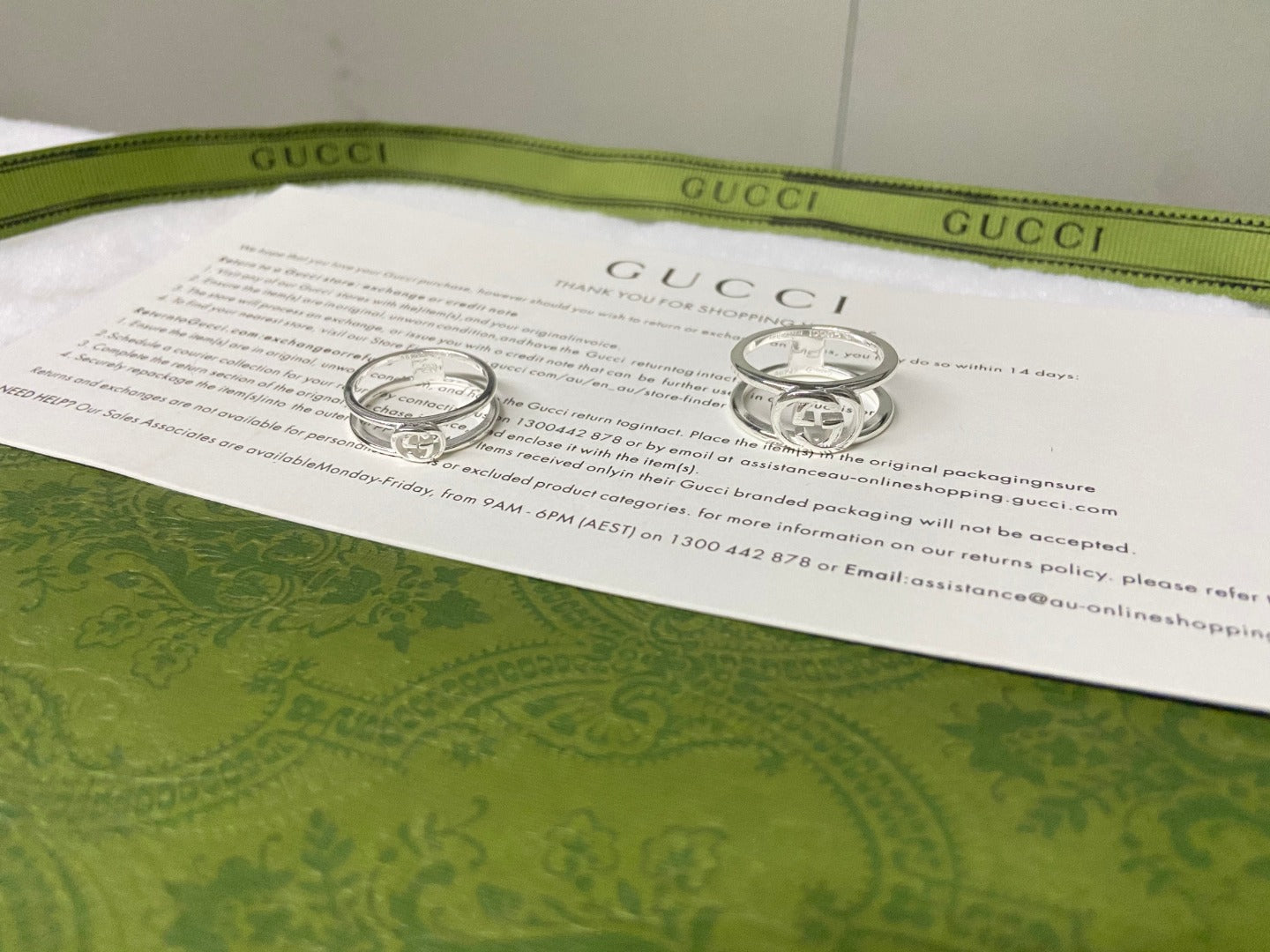 Double G Interlocking G Thin Open Ring