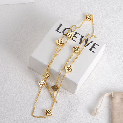 18K Anagram Long Necklace