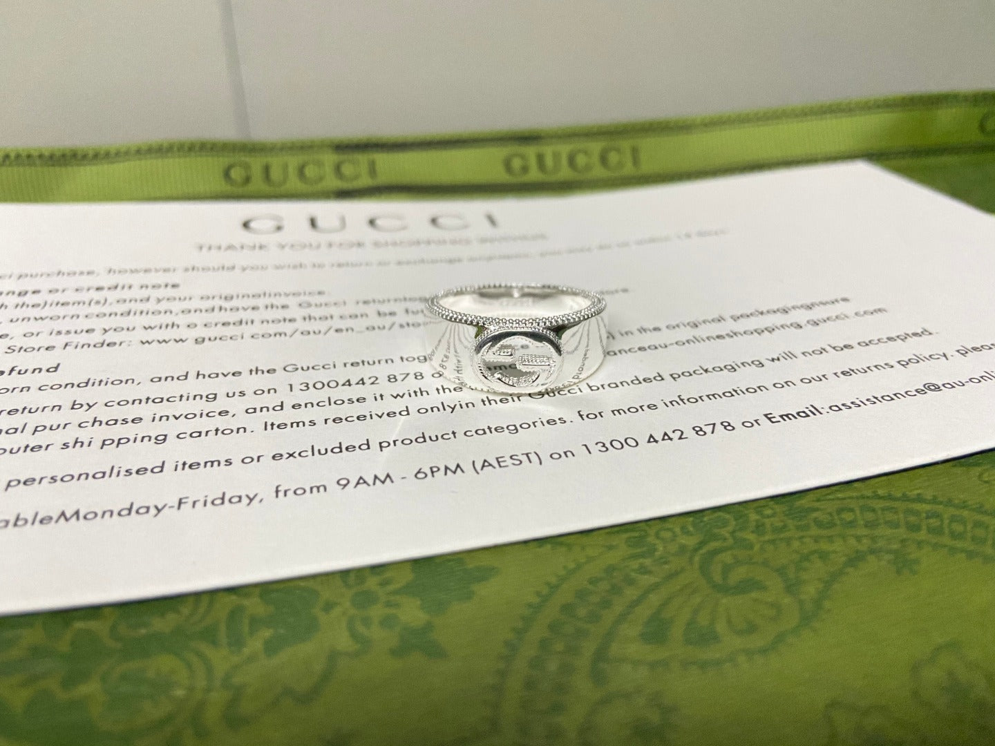 Double G Interlocking G Wide Ring