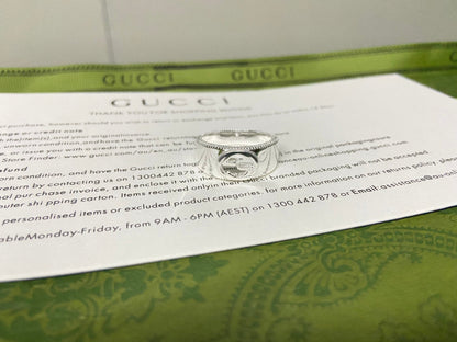 Double G Interlocking G Wide Ring