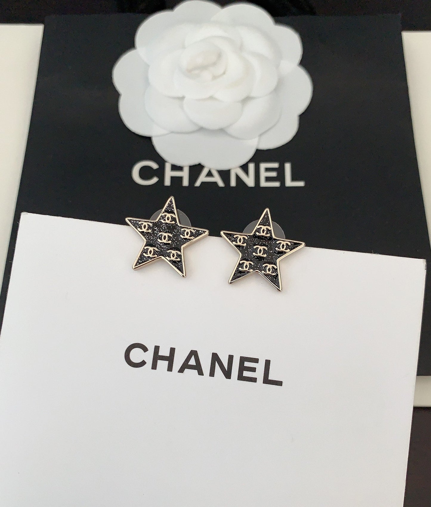 18K CC Star Earrings