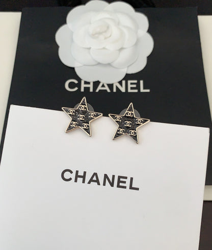 18K CC Star Earrings