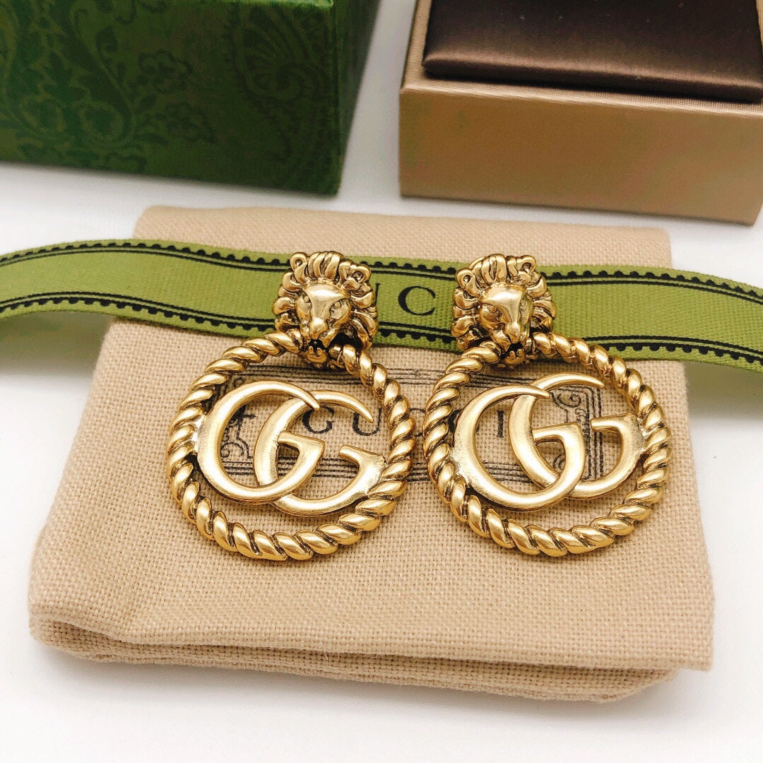 18K Double G Pendant Earrings