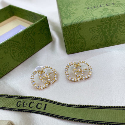 18K Double G Pearls Earrings