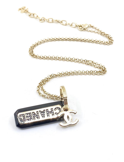 18K CC Black Plate Chain Necklace