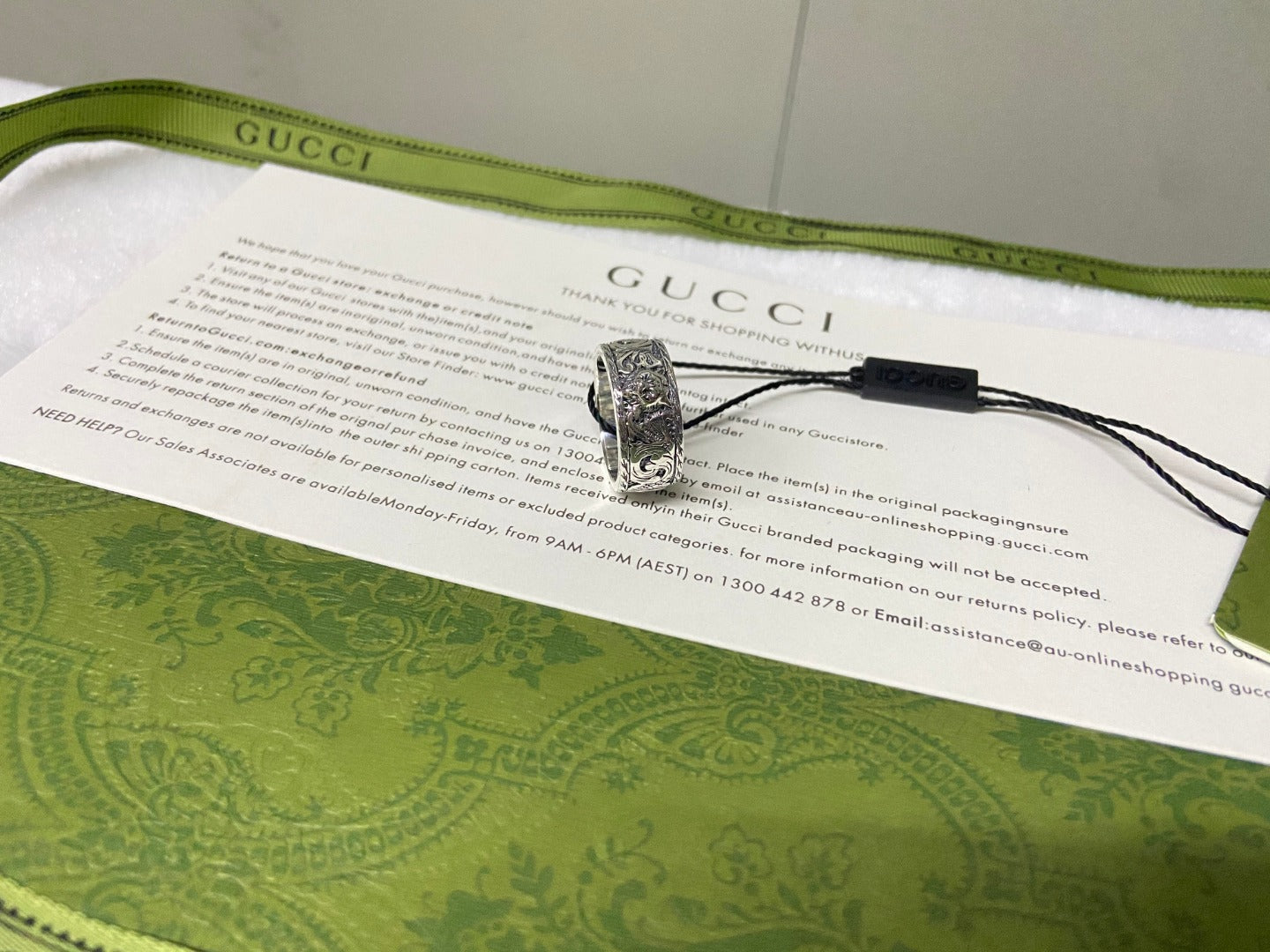 Double G Feline Head Ring