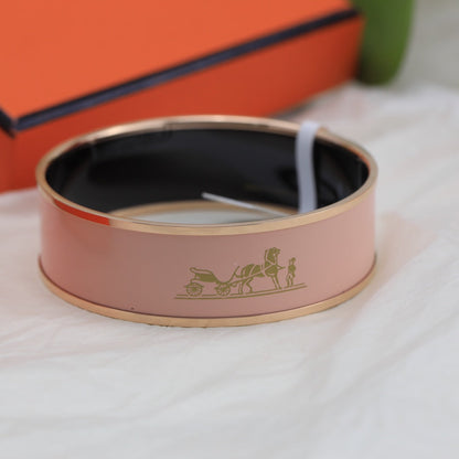 18K Enamel Cal¨¨che Wide Bangle H Bracelet