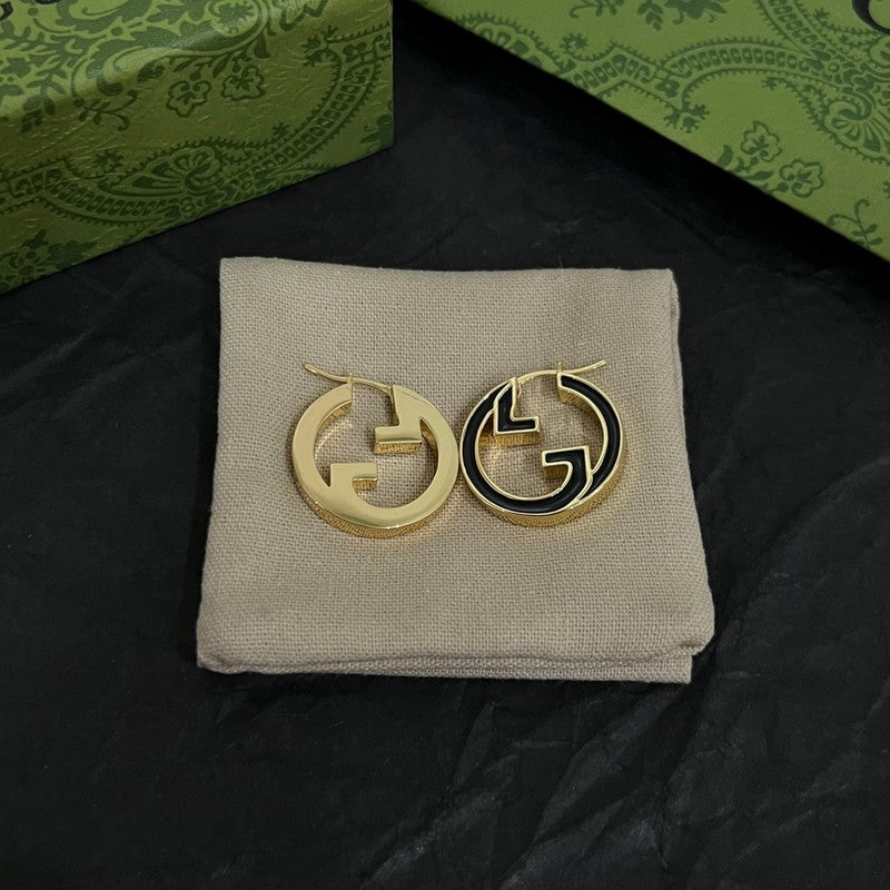 18K Double G Color Hollow Earrings