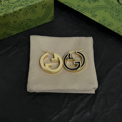 18K Double G Color Hollow Earrings
