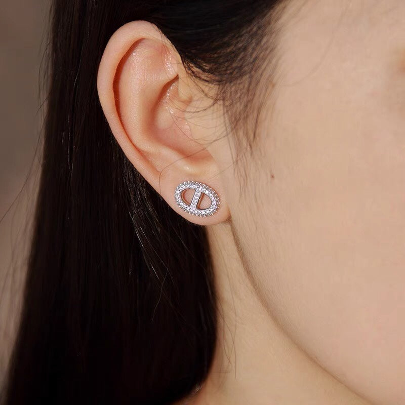 18K Farandole Diamond H Earrings