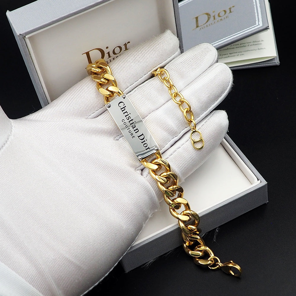 18K CD Chain Link Bracelet