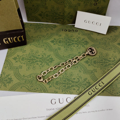 18K Double G Striped Pendant Bracelet