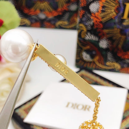 18K CD Tassel Diamonds Earrings