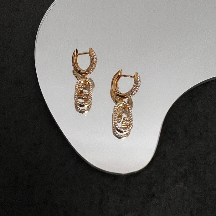 18K F OLock Earrings
