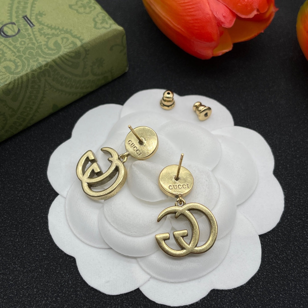 18K Double G Crystals Earrings