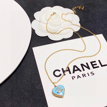 18K CC Blue Heart Necklace