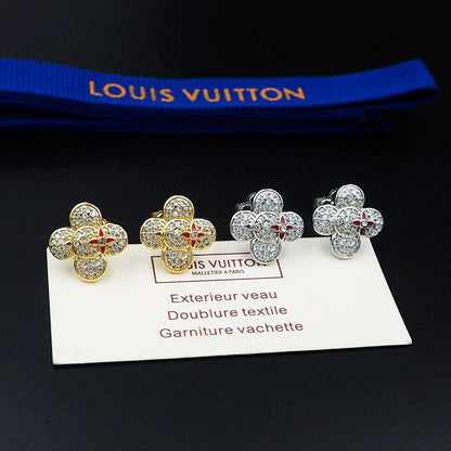 18K Louis Vivienne Diamond Earrings