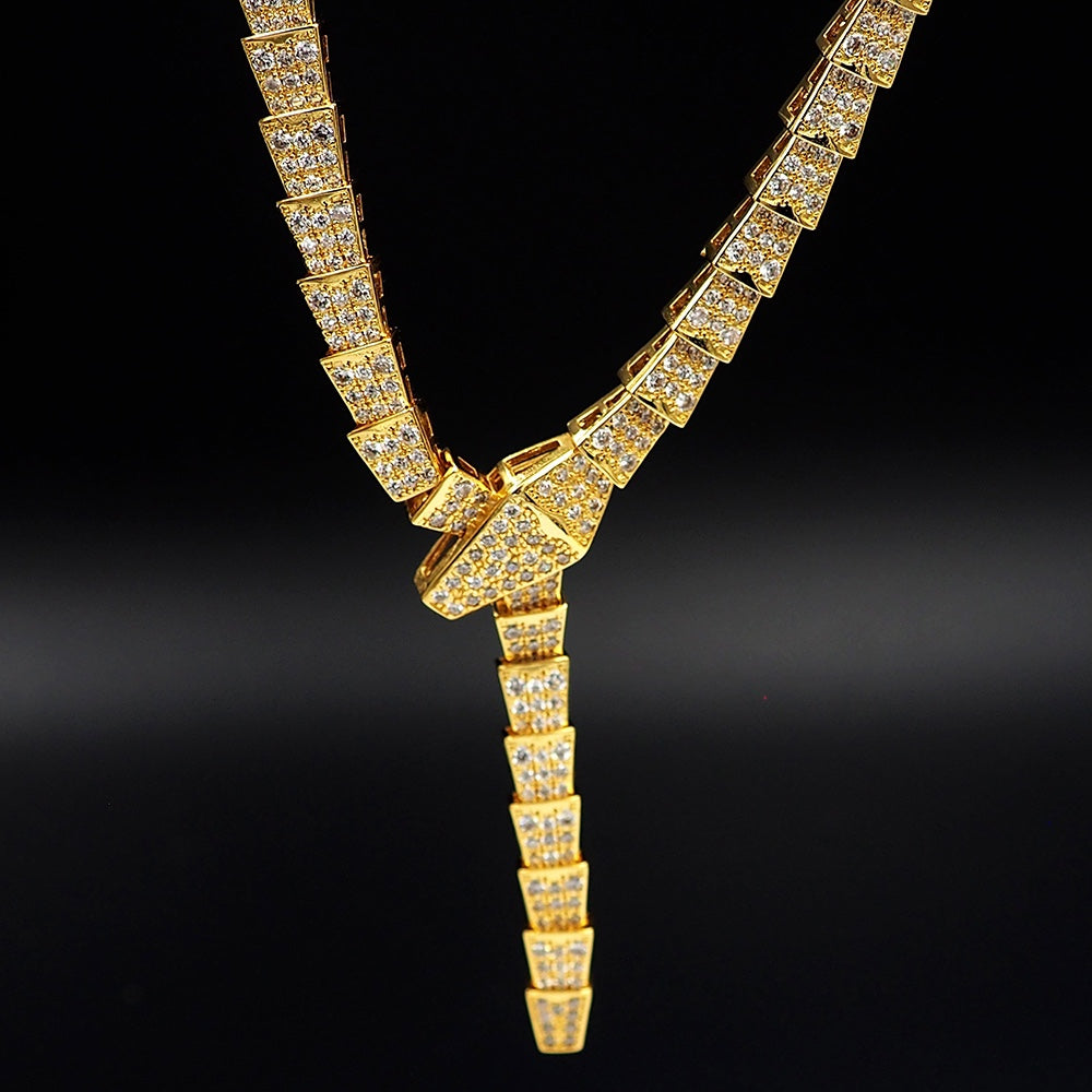 18K BV Serpenti Viper Full Pav¨¦ Diamonds Necklace