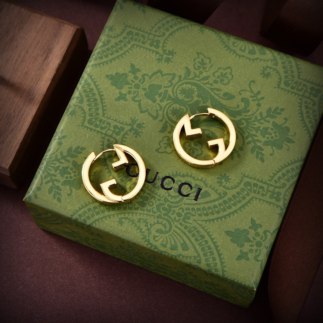 18K Double G Hollow Earrings