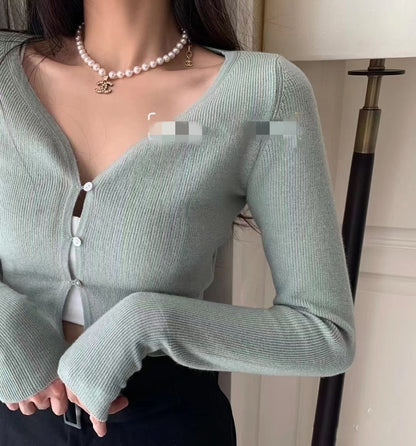 18K CC Pearl Chain Necklace