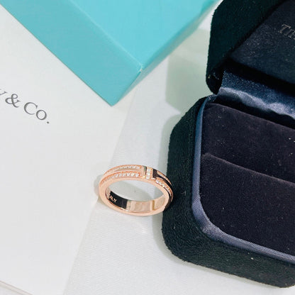 18K T Narrow Pav¨¦ Diamond Ring