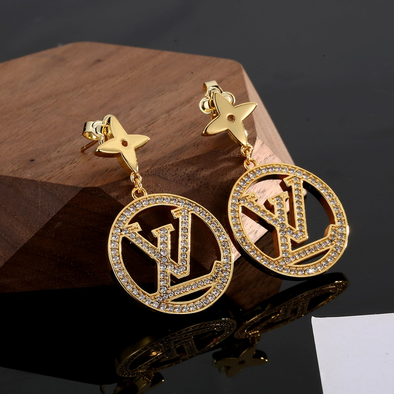 18K Louis Star Pendant Earrings