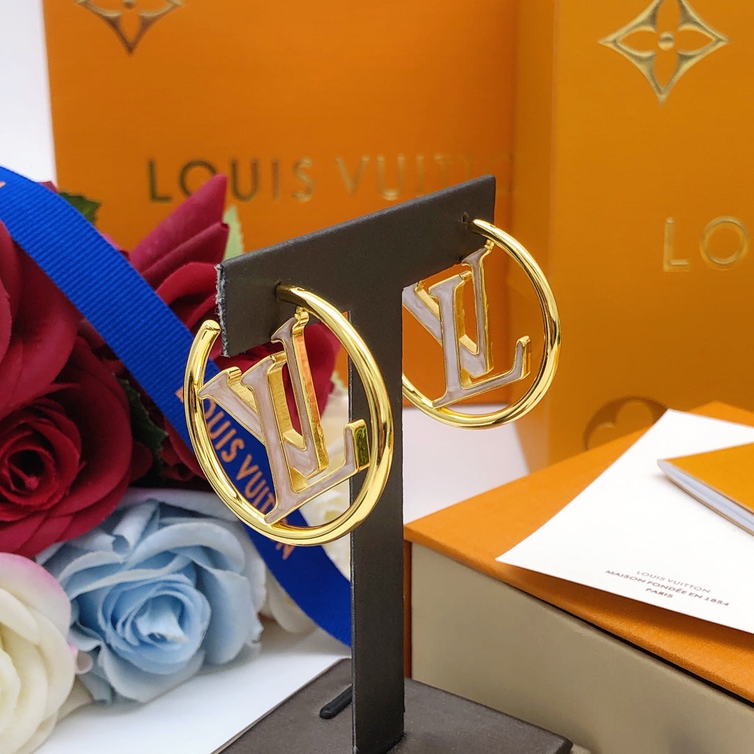 18K Louis Louise Hoop Pearls Earrings