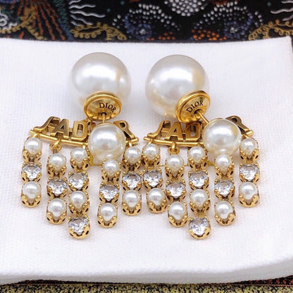 18K CD J'Adior Pearl Earrings