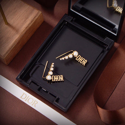 18K CD Revolution Resin Pearls Earrings