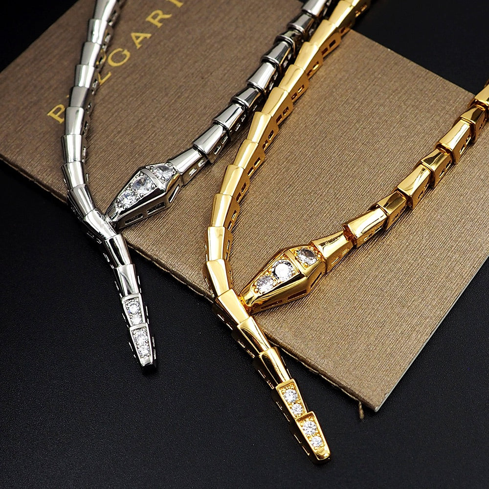 18K BV Serpenti Viper Demi-Pav¨¦ Diamonds Necklace