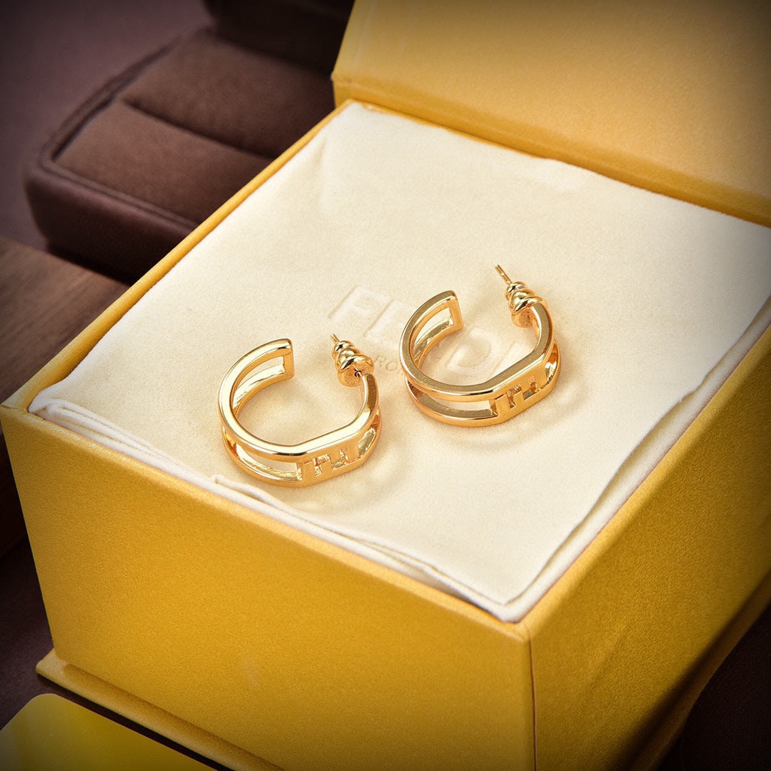 18K F Forever Oval Earrings