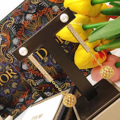 18K CD Tassel Diamonds Earrings