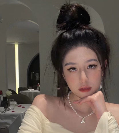 18K CC Pearl Chain Necklace