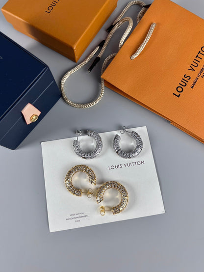 18K Louis Circle Diamonds Earrings