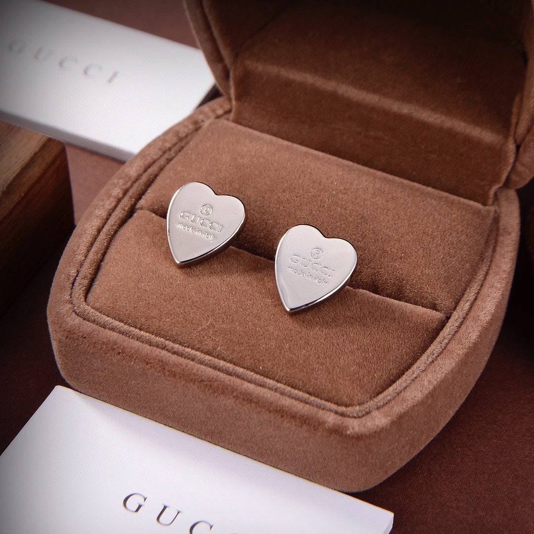 18K Double G Heart Earrings