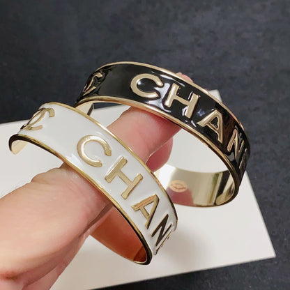 18K CC Open Wide Cuff Bracelet