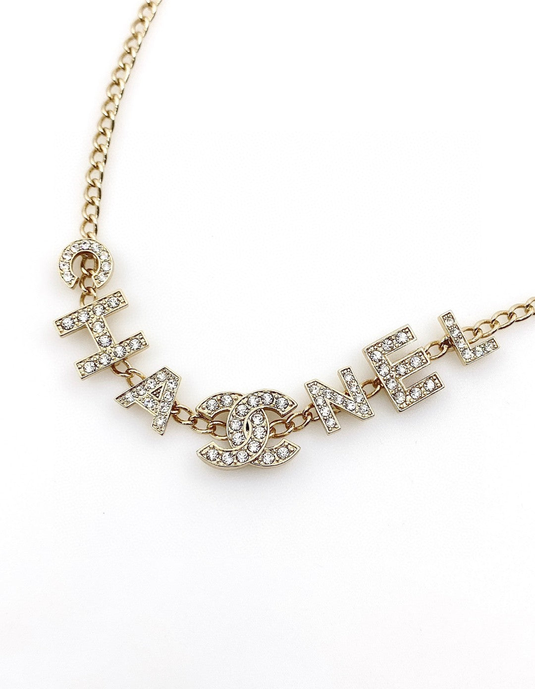 18K CC Script Diamonds Necklace
